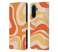 Head Case Designs Officially Licensed Kierkegaard Design Studio Modern Orange Tangerine Swirl Retro Abstract Patterns Leather Wallet Case Compatible With Samsung Galaxy A17 4G / 5G