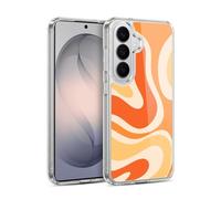 Head Case Designs Officially Licensed Kierkegaard Design Studio Modern Orange Tangerine Swirl Retro Abstract Patterns Gel Case Compatible with Samsung Galaxy S26 & Compatible with MagSafe