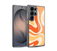 Head Case Designs Officially Licensed Kierkegaard Design Studio Modern Orange Tangerine Swirl Retro Abstract Patterns Gel Case Compatible with Samsung Galaxy S26 Ultra & Compatible with MagSafe
