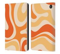 Head Case Designs Officially Licensed Kierkegaard Design Studio Modern Orange Tangerine Swirl Retro Abstract Patterns Leather Wallet Case Compatible With Amazon Fire 7 2022