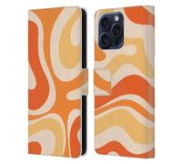 Head Case Designs Officially Licensed Kierkegaard Design Studio Modern Orange Tangerine Swirl Retro Abstract Patterns Leather Wallet Case Compatible With Samsung Galaxy S25 FE
