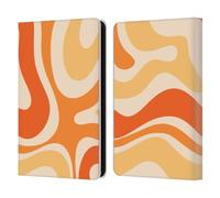 Head Case Designs Officially Licensed Kierkegaard Design Studio Modern Orange Tangerine Swirl Retro Abstract Patterns Leather Wallet Case Compatible With Amazon Kindle 11th Gen (2024)