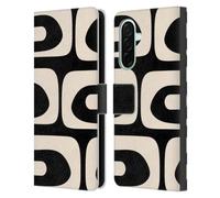 Head Case Designs Officially Licensed Kierkegaard Design Studio Modern Piquet Black Cream Retro Abstract Patterns Leather Wallet Case Compatible With Samsung Galaxy A26 5G