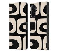 Head Case Designs Officially Licensed Kierkegaard Design Studio Modern Piquet Black Cream Retro Abstract Patterns Leather Wallet Case Compatible With Samsung Galaxy A36 5G