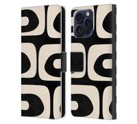 Head Case Designs Officially Licensed Kierkegaard Design Studio Modern Piquet Black Cream Retro Abstract Patterns Leather Wallet Case Compatible With Samsung Galaxy S25 FE