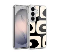 Head Case Designs Officially Licensed Kierkegaard Design Studio Modern Piquet Black Cream Retro Abstract Patterns Gel Case Compatible with Samsung Galaxy S26 Plus & Compatible with MagSafe