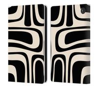 Head Case Designs Officially Licensed Kierkegaard Design Studio Palm Springs Black Cream Retro Abstract Patterns Leather Wallet Case Compatible With Amazon Fire 7 2022