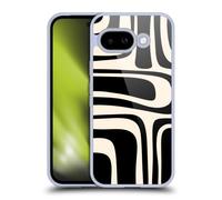 Head Case Designs Officially Licensed Kierkegaard Design Studio Palm Springs Black Cream Retro Abstract Patterns Gel Case [Military Grade Protection] Compatible With Google Pixel 9A