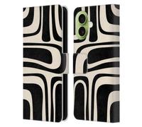 Head Case Designs Officially Licensed Kierkegaard Design Studio Palm Springs Black Cream Retro Abstract Patterns Leather Wallet Case Compatible With Apple iPhone 17