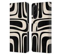 Head Case Designs Officially Licensed Kierkegaard Design Studio Palm Springs Black Cream Retro Abstract Patterns Leather Wallet Case Compatible With Samsung Galaxy A36 5G