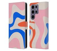 Head Case Designs Officially Licensed Kierkegaard Design Studio Pink Blue Orange Swirl Retro Abstract Patterns Leather Wallet Case Compatible with Samsung Galaxy S25 Ultra