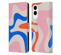 Head Case Designs Officially Licensed Kierkegaard Design Studio Pink Blue Orange Swirl Retro Abstract Patterns Leather Wallet Case Compatible With Samsung Galaxy S25 Edge