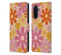 Head Case Designs Officially Licensed Kierkegaard Design Studio Pink Orange Thulian Flowers Retro Abstract Patterns Leather Wallet Case Compatible With Samsung Galaxy A17 4G / 5G