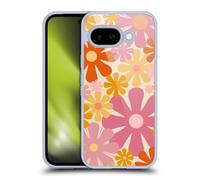 Head Case Designs Officially Licensed Kierkegaard Design Studio Pink Orange Thulian Flowers Retro Abstract Patterns Gel Case [Military Grade Protection] Compatible With Google Pixel 9A