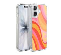 Head Case Designs Officially Licensed Kierkegaard Design Studio Pink Orange Yellow Swirl Retro Abstract Patterns Gel Case [Military Grade] Compatible with Apple iPhone 17 and Compatible with MagSafe