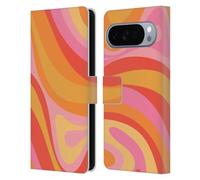 Head Case Designs Officially Licensed Kierkegaard Design Studio Pink Orange Yellow Swirl Retro Abstract Patterns Leather Wallet Case Compatible With Google Pixel 10 Pro XL