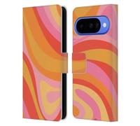 Head Case Designs Officially Licensed Kierkegaard Design Studio Pink Orange Yellow Swirl Retro Abstract Patterns Leather Wallet Case Compatible With Google Pixel 10
