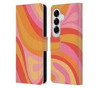 Head Case Designs Officially Licensed Kierkegaard Design Studio Pink Orange Yellow Swirl Retro Abstract Patterns Leather Wallet Case Compatible With Samsung Galaxy S26