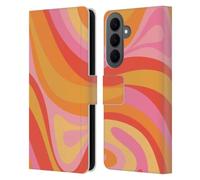 Head Case Designs Officially Licensed Kierkegaard Design Studio Pink Orange Yellow Swirl Retro Abstract Patterns Leather Wallet Case Compatible With Samsung Galaxy S26 Plus