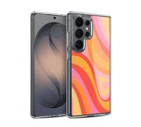 Head Case Designs Officially Licensed Kierkegaard Design Studio Pink Orange Yellow Swirl Retro Abstract Patterns Gel Case Compatible with Samsung Galaxy S26 Ultra & Compatible with MagSafe