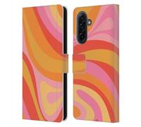 Head Case Designs Officially Licensed Kierkegaard Design Studio Pink Orange Yellow Swirl Retro Abstract Patterns Leather Wallet Case Compatible With Samsung Galaxy A17 4G / 5G