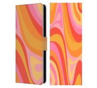 Head Case Designs Officially Licensed Kierkegaard Design Studio Pink Orange Yellow Swirl Retro Abstract Patterns Leather Wallet Case Compatible With Samsung Galaxy S25 FE