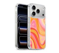 Head Case Designs Officially Licensed Kierkegaard Design Studio Pink Orange Yellow Swirl Retro Abstract Patterns Gel Case [Military Grade] Compatible with Apple iPhone 17 Pro & Compatible with MagSafe