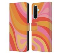 Head Case Designs Officially Licensed Kierkegaard Design Studio Pink Orange Yellow Swirl Retro Abstract Patterns Leather Wallet Case Compatible With Samsung Galaxy A26 5G