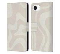 Head Case Designs Officially Licensed Kierkegaard Design Studio Retro Liquid Swirl Beige Cream Art Leather Wallet Case Compatible With Apple iPhone 16e