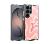 Head Case Designs Officially Licensed Kierkegaard Design Studio Soft Pink Liquid Swirl Retro Abstract Patterns Gel Case Compatible with Samsung Galaxy S26 Ultra & Compatible with MagSafe