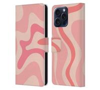 Head Case Designs Officially Licensed Kierkegaard Design Studio Soft Pink Liquid Swirl Retro Abstract Patterns Leather Wallet Case Compatible With Samsung Galaxy S25 FE