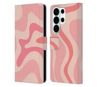 Head Case Designs Officially Licensed Kierkegaard Design Studio Soft Pink Liquid Swirl Retro Abstract Patterns Leather Wallet Case Compatible With Samsung Galaxy S26 Ultra