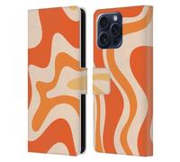 Head Case Designs Officially Licensed Kierkegaard Design Studio Tangerine Orange Tone Retro Abstract Patterns Leather Wallet Case Compatible With Samsung Galaxy S25 FE