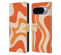 Head Case Designs Officially Licensed Kierkegaard Design Studio Tangerine Orange Tone Retro Abstract Patterns Leather Wallet Case Compatible With Google Pixel 10 Pro XL