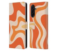 Head Case Designs Officially Licensed Kierkegaard Design Studio Tangerine Orange Tone Retro Abstract Patterns Leather Wallet Case Compatible With Samsung Galaxy A36 5G