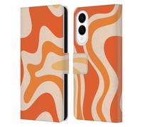 Head Case Designs Officially Licensed Kierkegaard Design Studio Tangerine Orange Tone Retro Abstract Patterns Leather Wallet Case Compatible With Samsung Galaxy S25 Edge