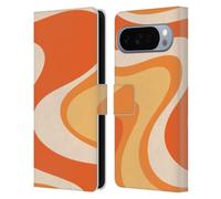 Head Case Designs Officially Licensed Kierkegaard Design Studio Tangerine Wave Machine Retro Abstract Patterns Leather Wallet Case Compatible With Google Pixel 10 Pro XL