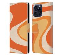 Head Case Designs Officially Licensed Kierkegaard Design Studio Tangerine Wave Machine Retro Abstract Patterns Leather Wallet Case Compatible With Samsung Galaxy S25 FE