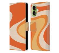Head Case Designs Officially Licensed Kierkegaard Design Studio Tangerine Wave Machine Retro Abstract Patterns Leather Wallet Case Compatible With Apple iPhone 17