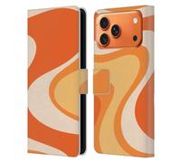 Head Case Designs Officially Licensed Kierkegaard Design Studio Tangerine Wave Machine Retro Abstract Patterns Leather Wallet Case Compatible With Apple iPhone 17 Pro Max