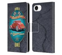 Head Case Designs Officially Licensed Larry Grossman Deuce Coupe Classic Retro Collection Leather Wallet Case Compatible With Apple iPhone 16e