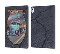 Head Case Designs Officially Licensed Larry Grossman Keep on Truckin' Rt. 66 Retro Collection Leather Wallet Case Compatible With Apple iPad Air 13 2024/2025