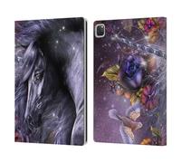 Head Case Designs Officially Licensed Laurie Prindle Blue Rose Unicorn Fantasy Horse Leather Wallet Case Compatible With Apple iPad Pro 12.9 2020/2021/2022