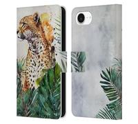 Head Case Designs Officially Licensed LebensArt Cheetah Garden Jungle Plants And Animals Leather Wallet Case Compatible With Apple iPhone 16e