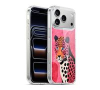 Head Case Designs Officially Licensed LebensArt Cheetah Pink Watercolor Jungle Plants And Animals Gel Case [Military Grade] Compatible with Apple iPhone 17 Pro Max and Compatible with MagSafe