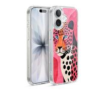 Head Case Designs Officially Licensed LebensArt Cheetah Pink Watercolor Jungle Plants And Animals Gel Case [Military Grade Protection] Compatible with Apple iPhone 17 and Compatible with MagSafe