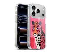Head Case Designs Officially Licensed LebensArt Cheetah Pink Watercolor Jungle Plants And Animals Gel Case [Military Grade Protection] Compatible with Apple iPhone 17 Pro and Compatible with MagSafe