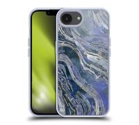 Head Case Designs Officially Licensed LebensArt Cold Blue Geo Liquid Marble Gel Case [Military Grade Protection] Compatible with Apple iPhone 16e and Compatible with MagSafe