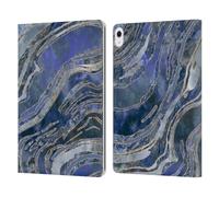 Head Case Designs Officially Licensed LebensArt Cold Blue Geo Liquid Marble Leather Wallet Case Compatible With Apple iPad Air 13 2024/2025