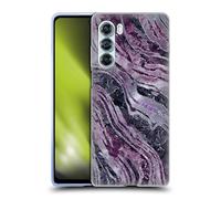 Head Case Designs Officially Licensed LebensArt Elegant Purple Gemstone Marble Soft Gel Case Compatible With Edge S30 / Moto G200 5G